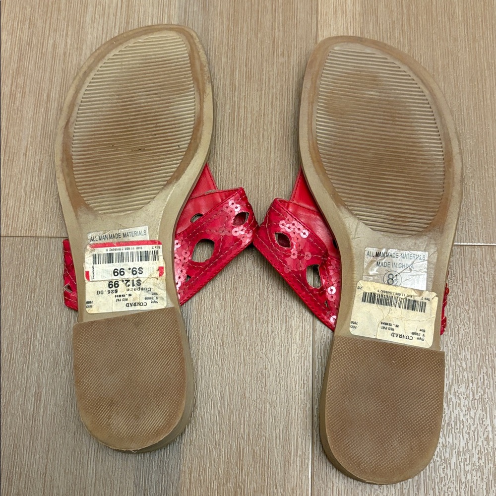 Red sequin sandals - Picture 4 of 4